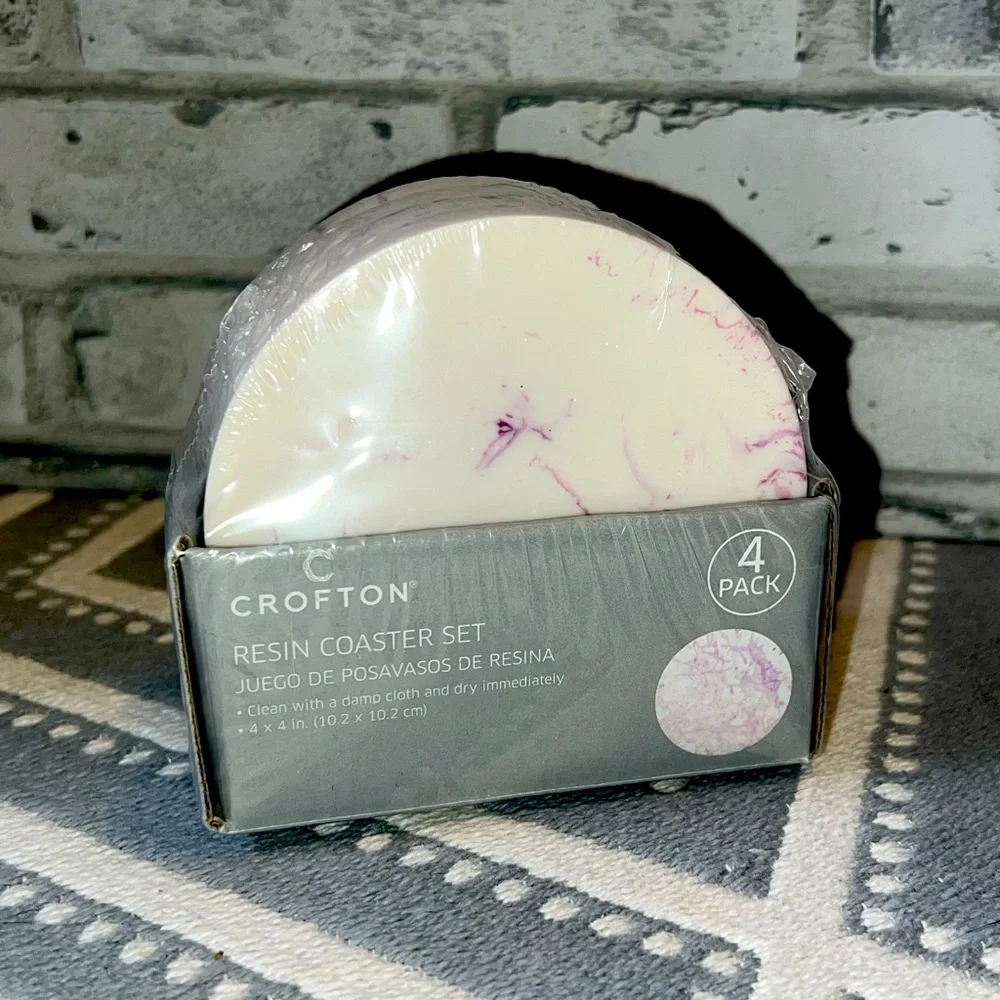 4 pack resin marbled coasters